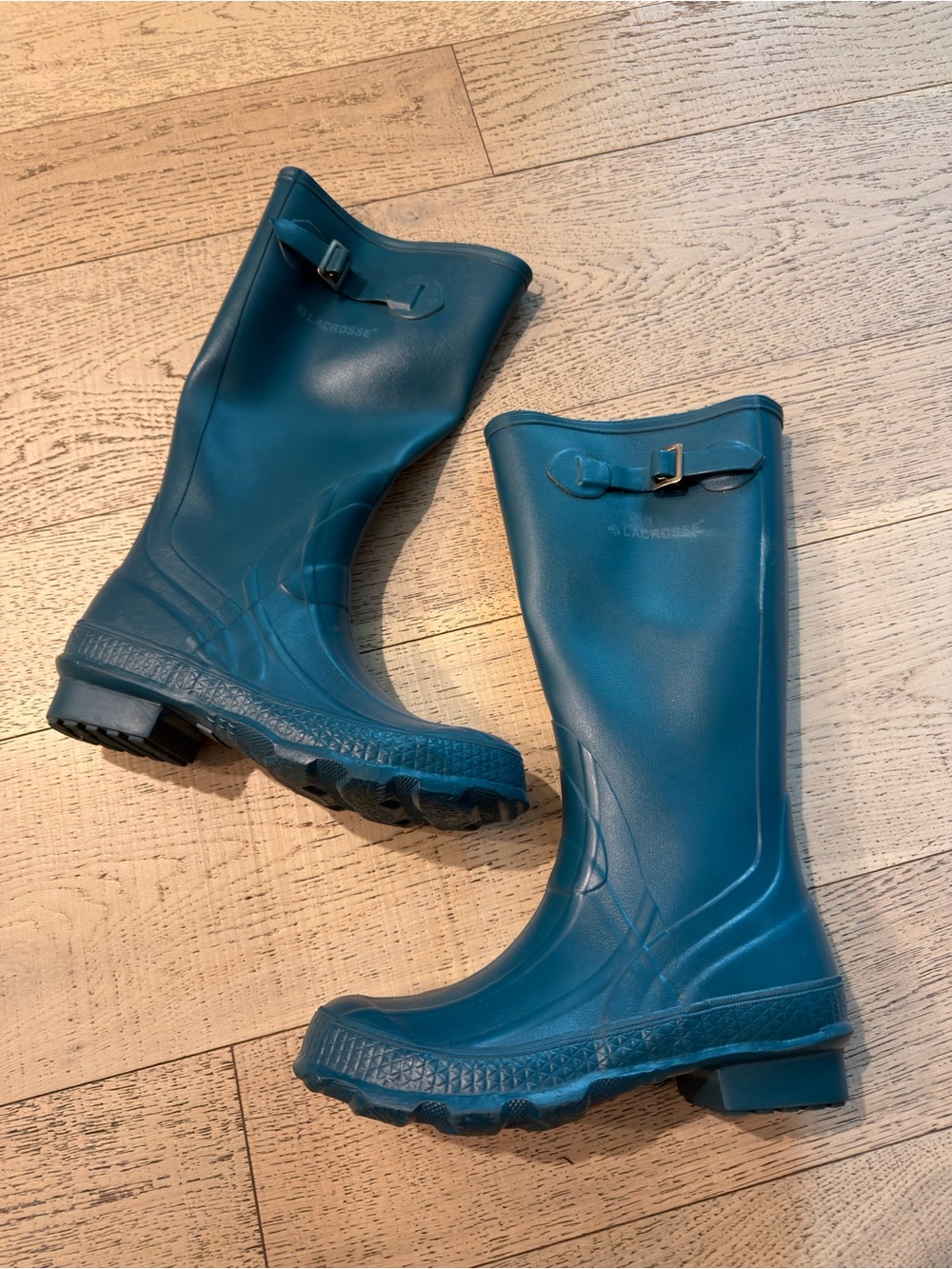 Lacrosse Teal Rubber Rain Boots with Buckle